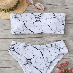NWOT ROMWE Marbled Bandeau Bikini